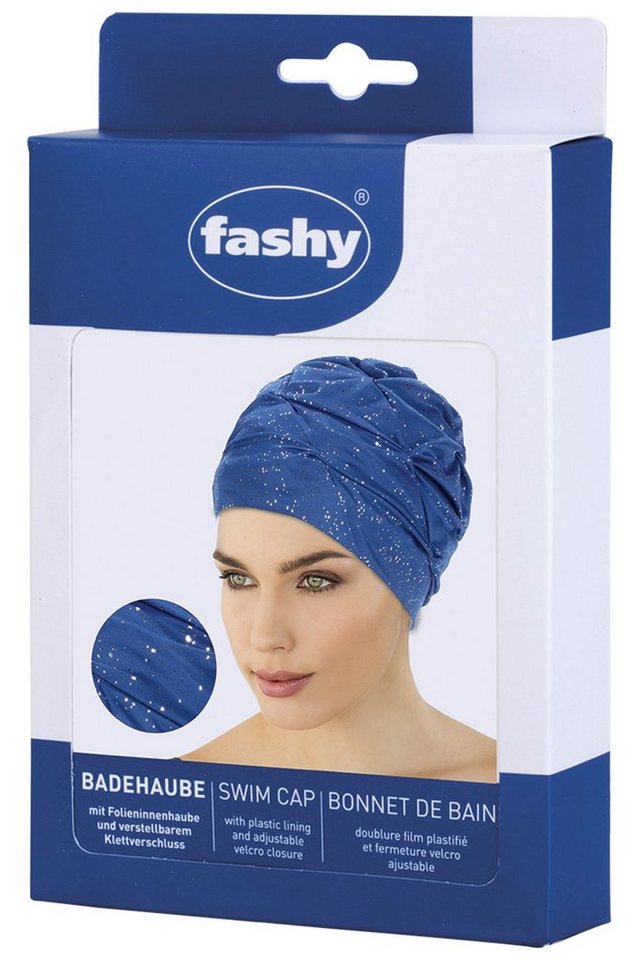 Fashy Badekappe Fashy - Badehaube Badekappe Damen Blau Silber Innenhaube Abdichtung Bild 3
