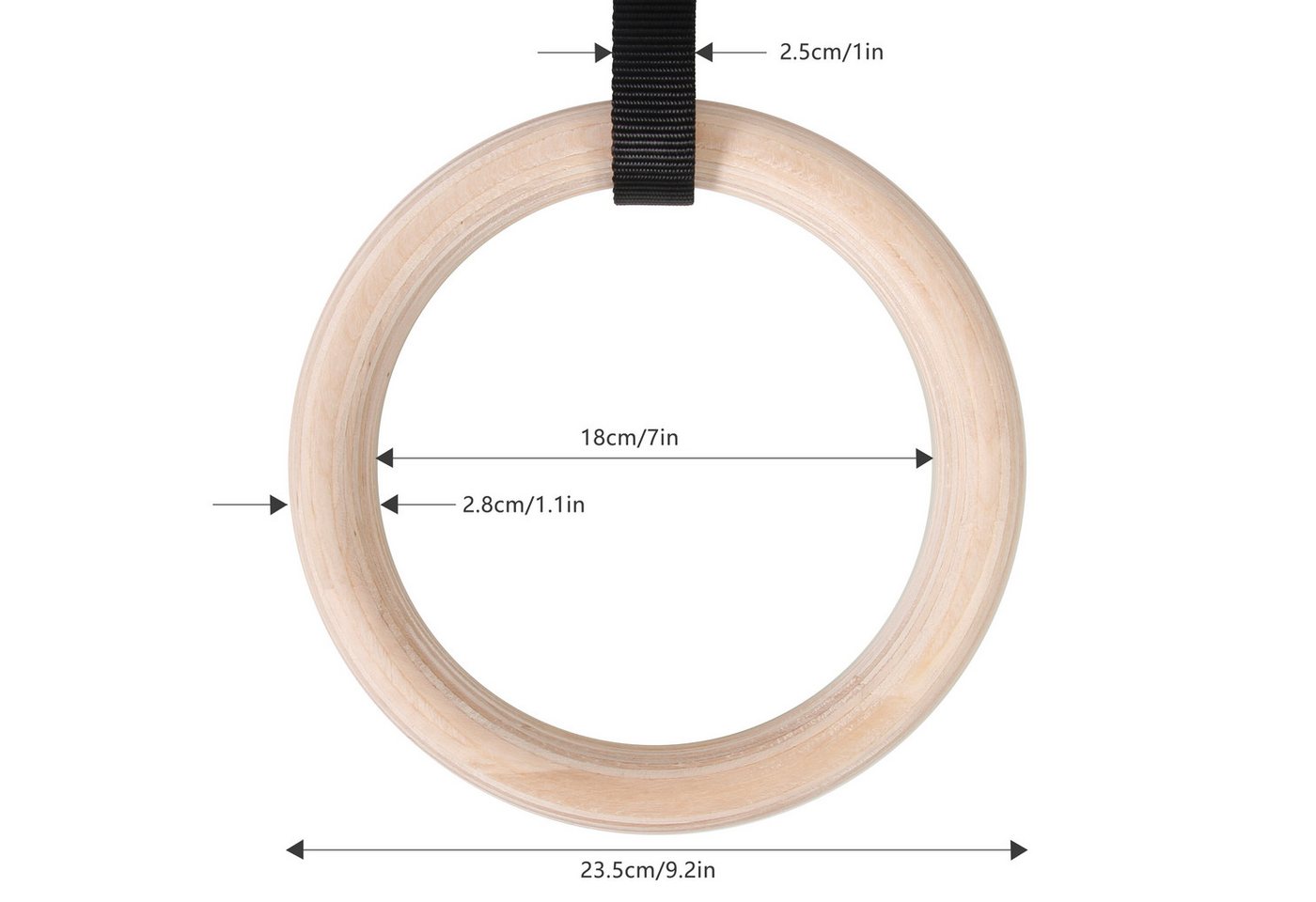 CCLIFE Trainingsring Gymnastikringe Gymnastic Ringe Holz Trainingsringe Turnringe fitness Bild 3