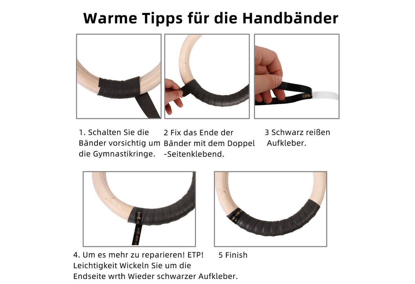 CCLIFE Trainingsring Gymnastikringe Gymnastic Ringe Holz Trainingsringe Turnringe fitness Bild 4