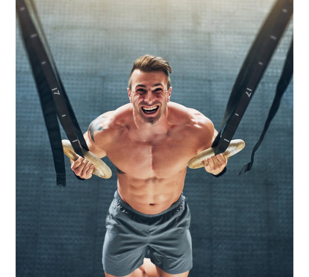 CCLIFE Trainingsring Gymnastikringe Gymnastic Ringe Holz Trainingsringe Turnringe fitness Bild 5