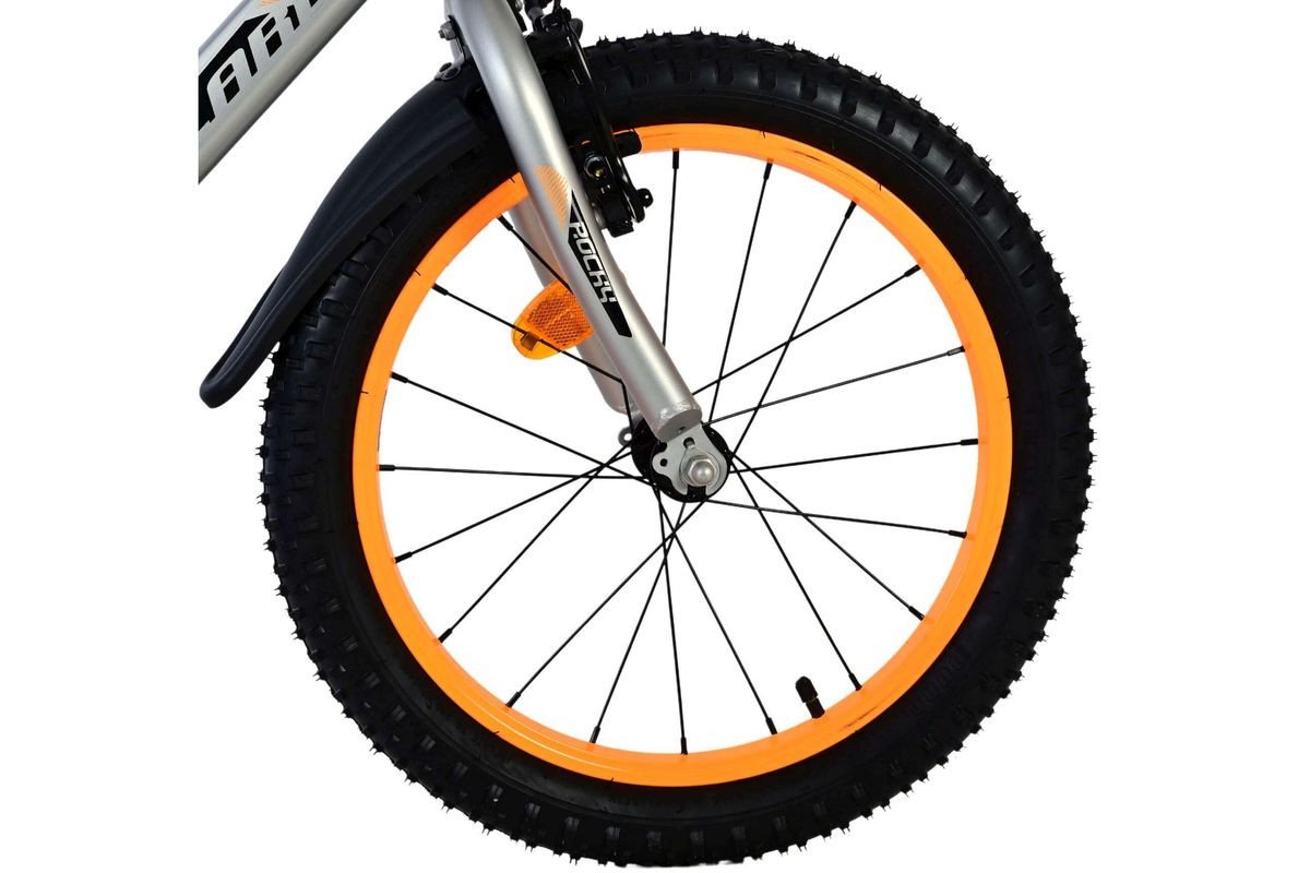 Volare Kinderfahrrad 18 Zoll Kinder Fahrrad Kinderfahrrad MTB Rad Bike Rocky Grau 51853, 1 Gang, Rücktritt, Seitenständer, Schutzbleche, Kettenschutz