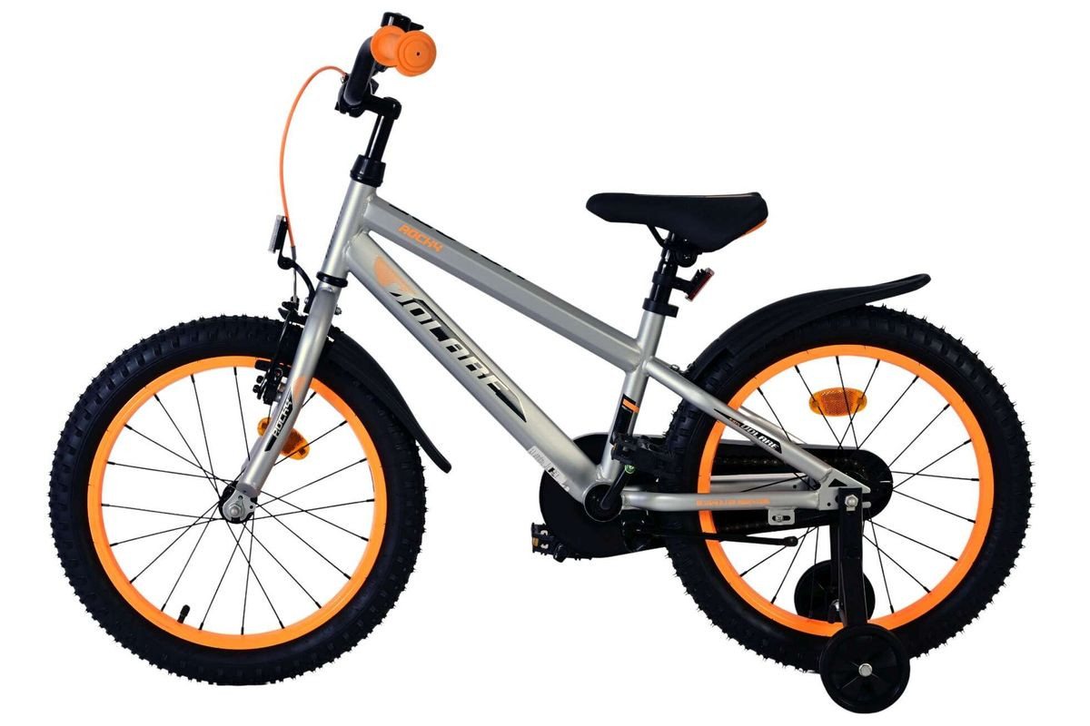 Volare Kinderfahrrad 18 Zoll Kinder Fahrrad Kinderfahrrad MTB Rad Bike Rocky Grau 51853, 1 Gang, Rücktritt, Seitenständer, Schutzbleche, Kettenschutz Bild 4