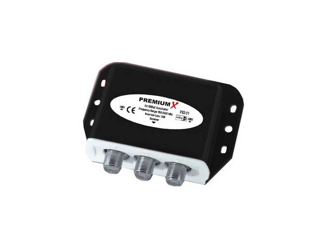 PremiumX SAT-Multischalter 4x DiSEqC Schalter 2/1 2.0 SAT Umschalter 2zu1 Switch 2-1 DVB-S DVB-S2
