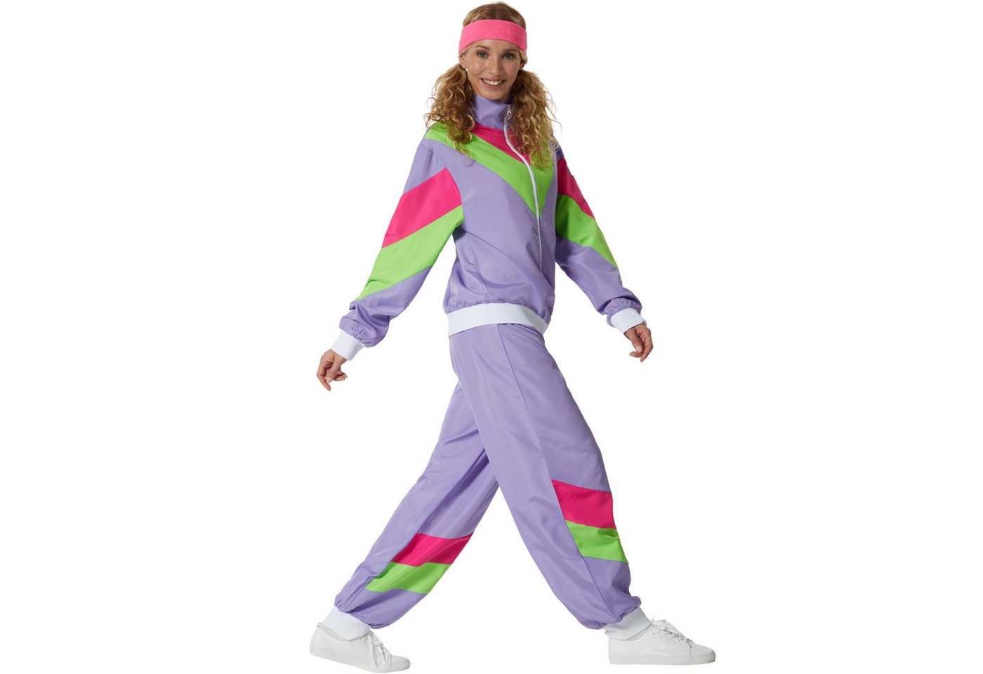 dressforfun Kostüm Retro-Trainingsanzug/80er-/90er-Jahre-Jogginganzug, in lila, Gr. XXL, Jacke und Hose im 80er-/90er-Stil, Pflegeleicht und strapazierfähig Bild 3