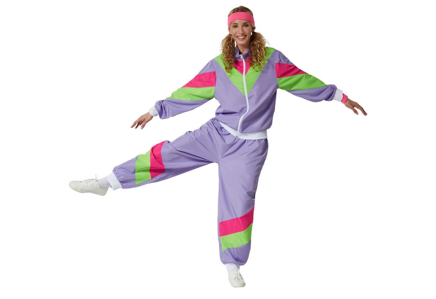 dressforfun Kostüm Retro-Trainingsanzug/80er-/90er-Jahre-Jogginganzug, in lila, Gr. XXL, Jacke und Hose im 80er-/90er-Stil, Pflegeleicht und strapazierfähig Bild 5