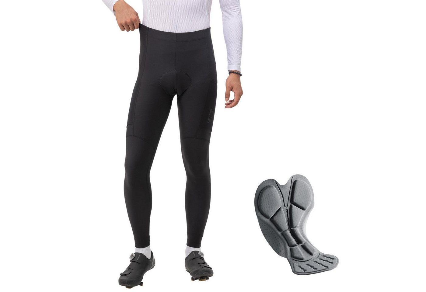 ROCKBROS Fahrradhose Lang Fahrradhose Herren Thermo 3D Polster doppellagige Polsterung, elastisch, winddicht