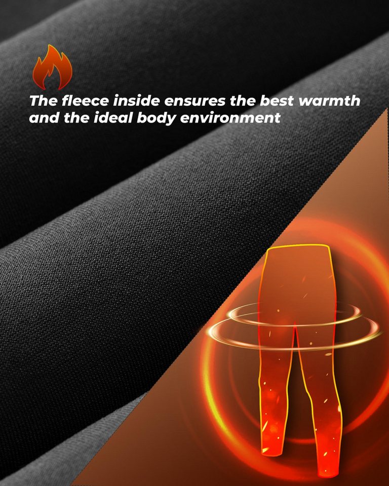 ROCKBROS Fahrradhose Lang Fahrradhose Herren Thermo 3D Polster doppellagige Polsterung, elastisch, winddicht Bild 5