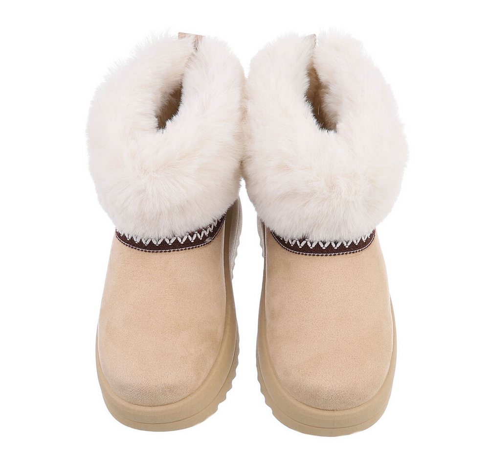 Ital-Design Damen Snowboots Freizeit Snowboots (87214368) Flach Plateaustiefeletten in Beige Bild 4