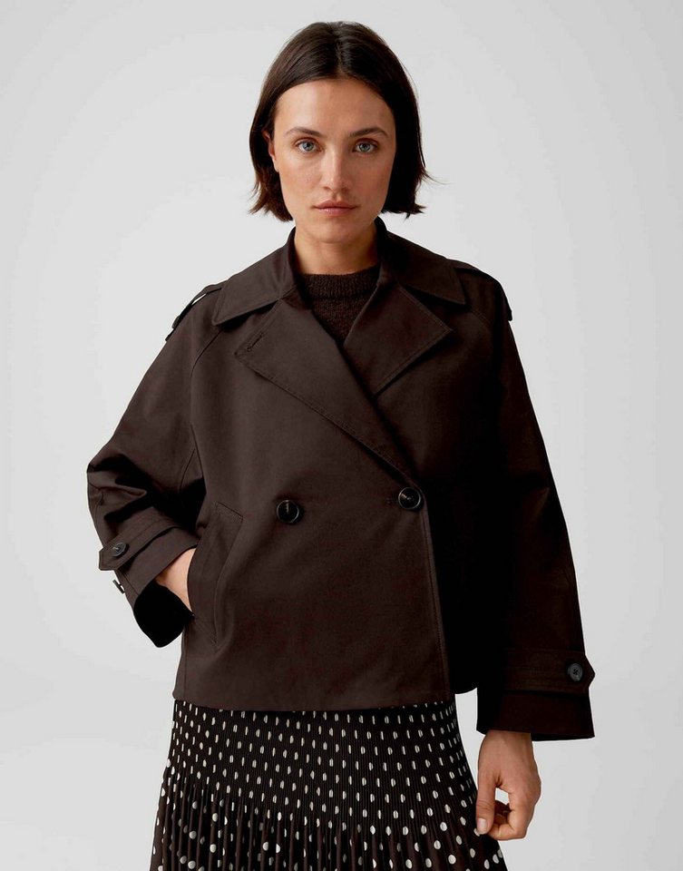 OPUS Trenchcoat Trenchjacke aus Baumwoll Mix Loose Fit Windklappe am Rücken Bild 3