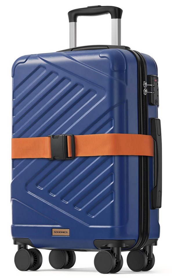 SONGMICS Hartschalen-Trolley Kofferset, 360° Rollen, robuster Reisekoffer, Bordcase, ABS, 55 cm, mit TSA-Schloss, M, Reisekoffer, Hartschalenkoffer, Koffergurt Bild 4