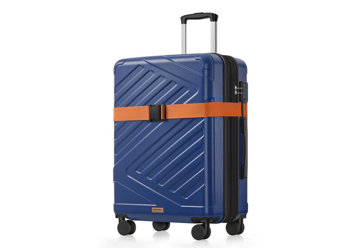 SONGMICS Hartschalen-Trolley Kofferset, 360° Rollen, robuster Reisekoffer, Bordcase, ABS, 65 cm, mit TSA-Schloss, L, Reisekoffer, Hartschalenkoffer, Koffergurt Bild 2