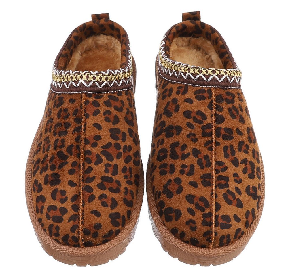 Ital-Design Bequeme Clogs für Damen mit dekorativen Details Snowboots (90457944) Flach Flache Stiefeletten in Braun Bild 2