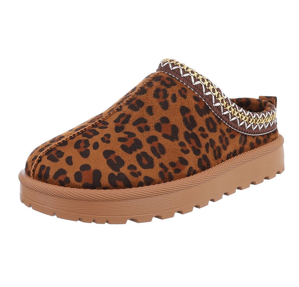 Ital-Design Bequeme Clogs für Damen mit dekorativen Details Snowboots (90457944) Flach Flache Stiefeletten in Braun Bild 5
