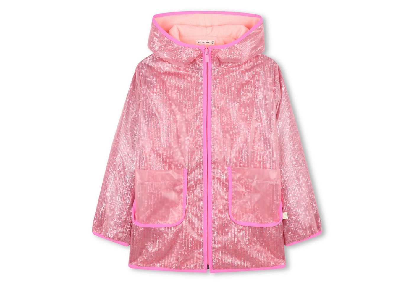 Billieblush Regenmantel BILLIEBLUSH Regenmantel Rosa/Pink Transparent mit Pailletten