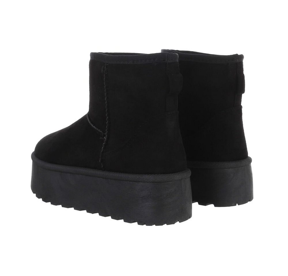 Ital-Design Bequemer Schaftschuh für Damen – stilvoll und warm Snowboots (84206801) Flach Plateaustiefeletten in Schwarz