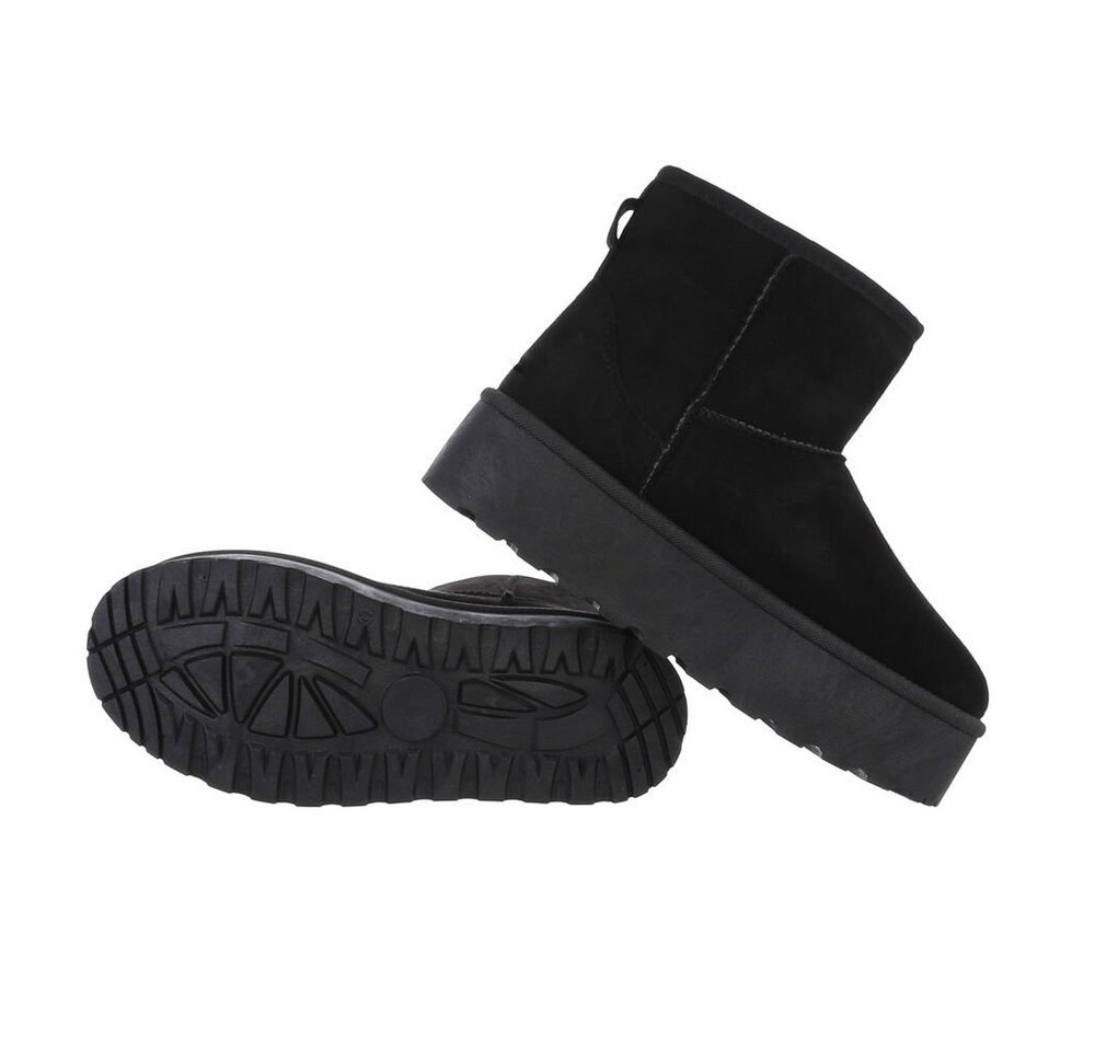 Ital-Design Bequemer Schaftschuh für Damen – stilvoll und warm Snowboots (84206801) Flach Plateaustiefeletten in Schwarz Bild 3