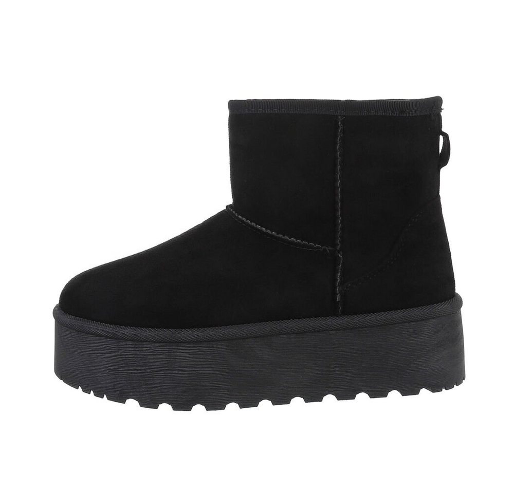 Ital-Design Bequemer Schaftschuh für Damen – stilvoll und warm Snowboots (84206801) Flach Plateaustiefeletten in Schwarz Bild 4