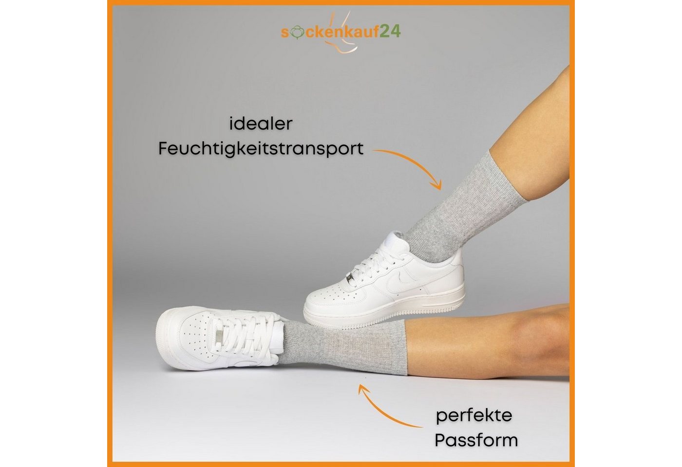 sockenkauf24 Tennissocken 10, 20, 30 Paar Sportsocken Arbeitssocken Herren & Damen (Hellgrau, 20-Paar, 35-38) Socken Baumwolle 10100 Bild 2