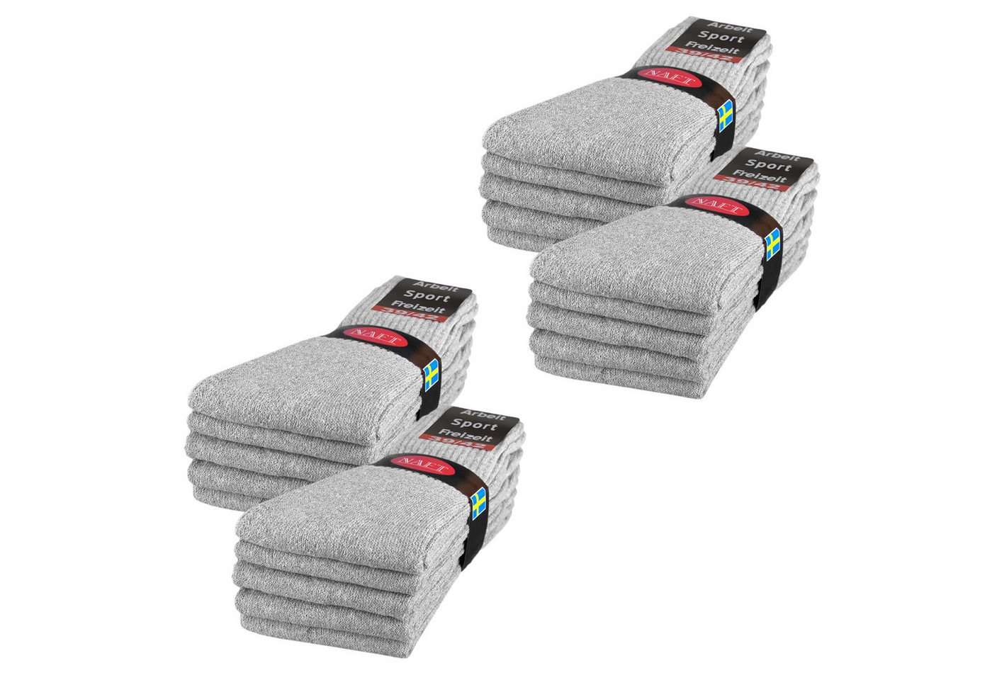 sockenkauf24 Tennissocken 10, 20, 30 Paar Sportsocken Arbeitssocken Herren & Damen (Hellgrau, 20-Paar, 35-38) Socken Baumwolle 10100 Bild 3