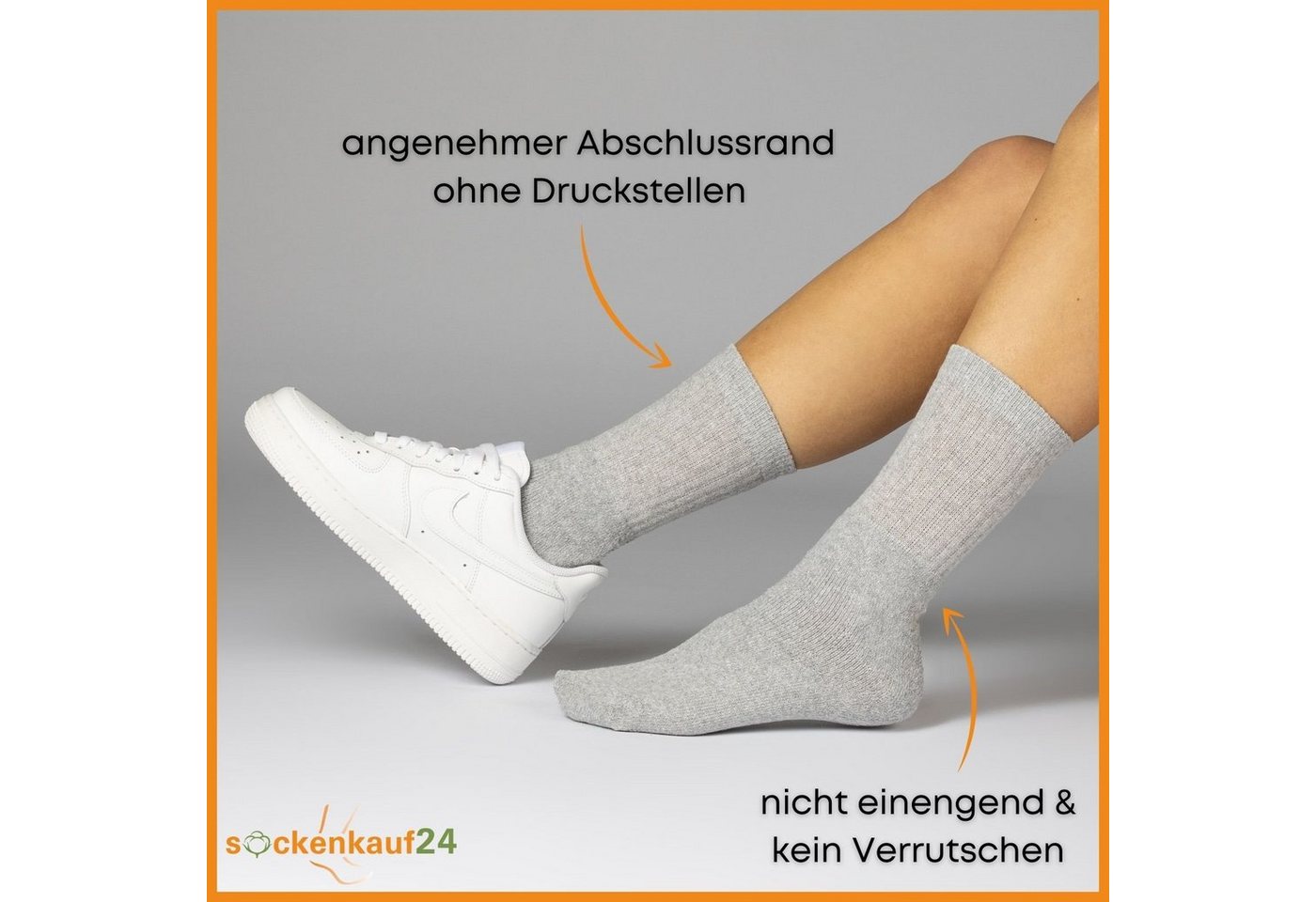 sockenkauf24 Tennissocken 10, 20, 30 Paar Sportsocken Arbeitssocken Herren & Damen (Hellgrau, 20-Paar, 35-38) Socken Baumwolle 10100 Bild 5