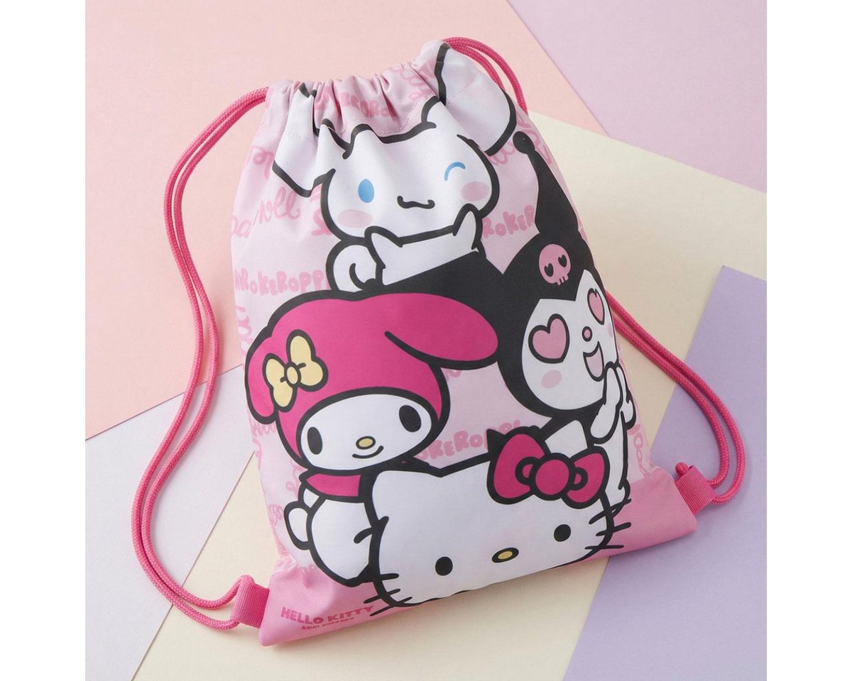 Hello Kitty Turnbeutel Beutel Kinder 25 × 32 cm leichte Tasche mit Fan Motiv für unterwegs (Packung) Bild 3