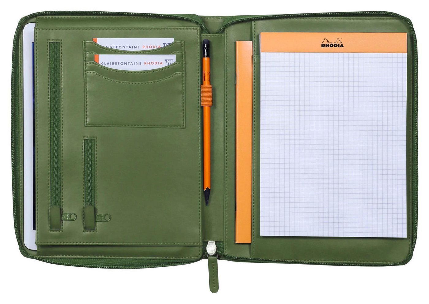 EXACOMPTA Aktentasche Konferenzmappe kleines Modell 19,5x25,5 cm Block A5 Salbeigrün 168102C, Rhodia, Blöcke, Hefte und Notizbücher Bild 4