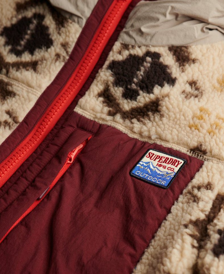 Superdry Motorradjacke Sherpa Jacquard Fleece Damen Hybridjacke Bild 5