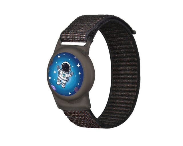 Hurtel Armband Hülle für AirTag WAT-67-0Y2S, Flexible AirTag-Halterung mit Astronautenmotiv
