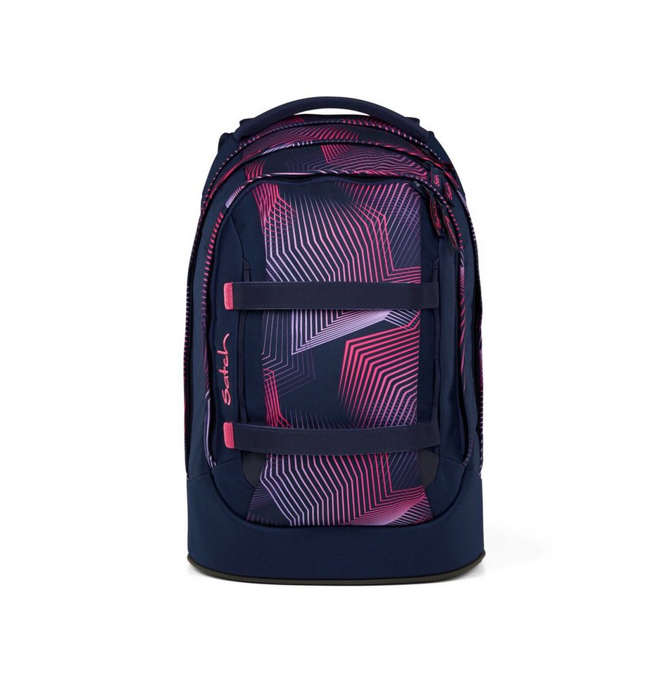 Satch Schulranzen Schulrucksack-Set PACK Seismic Pink 4-teilig (4-teilig), ergonomisch, Your-Size-System: auf Körpergröße anpassbar