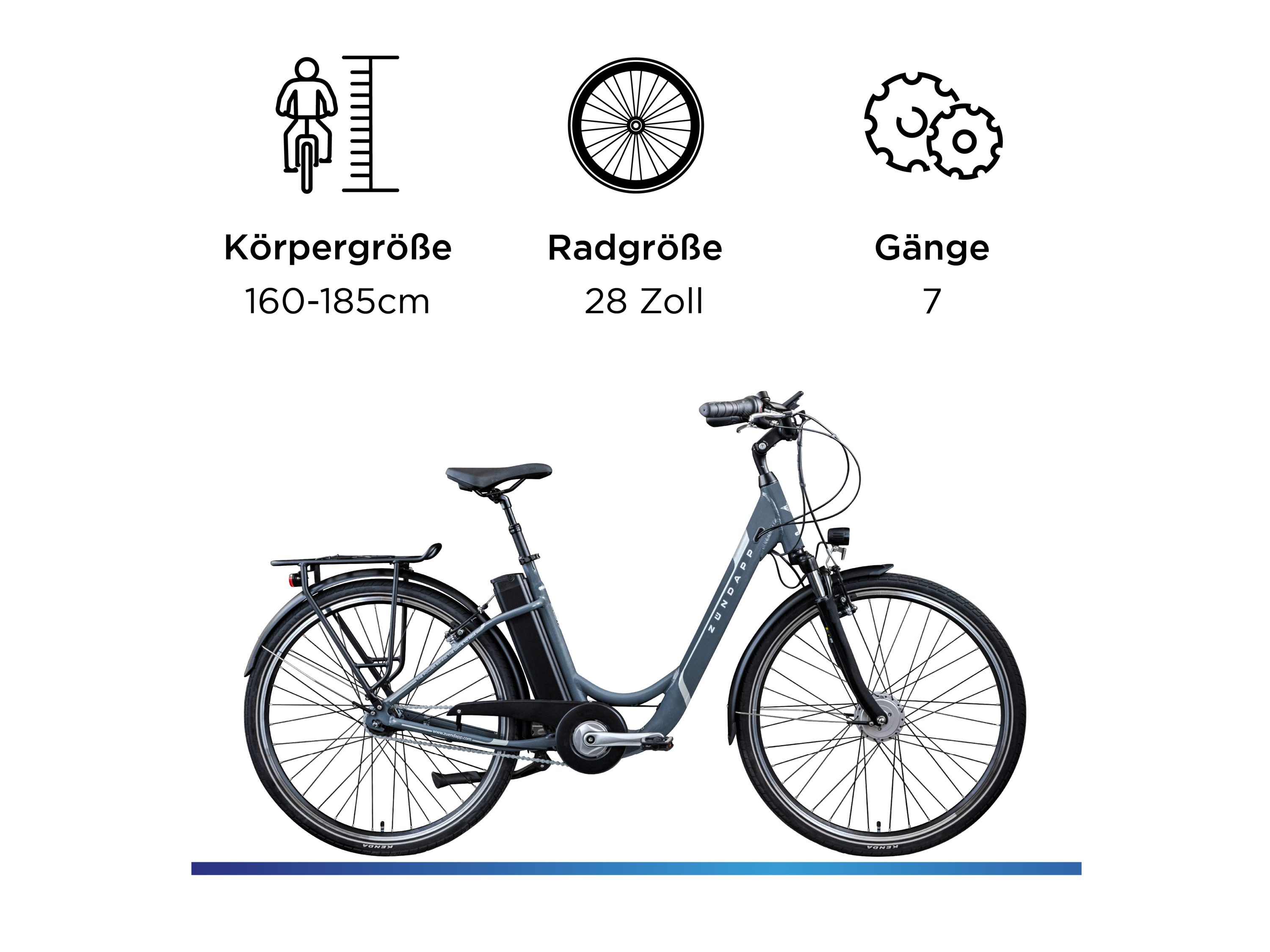 ZÜNDAPP E-Bike City »Z517 700c«, 28 Zoll (Basaltgrau) Bild 3