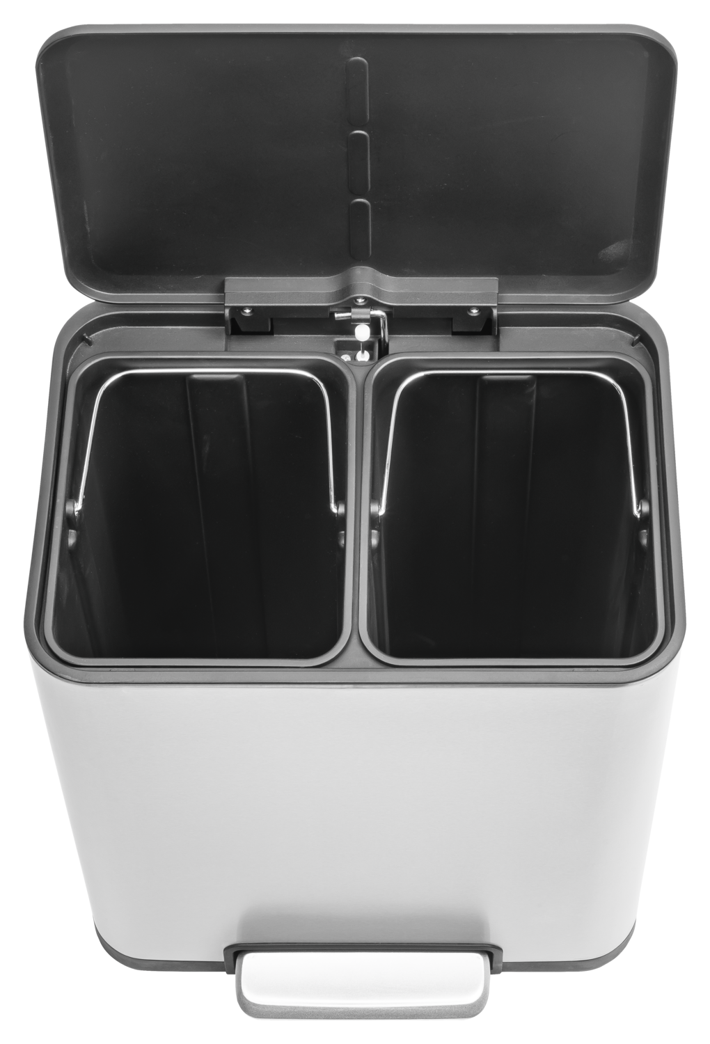 W5 Abfalleimer, Edelstahl mit Mülltrennsystem, 2 x 15 l (Silber)