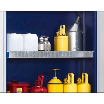 Auffangwanne verzinkt, für Chemikalienschrank Protect, incl. Befestigungsmaterial, Typ S