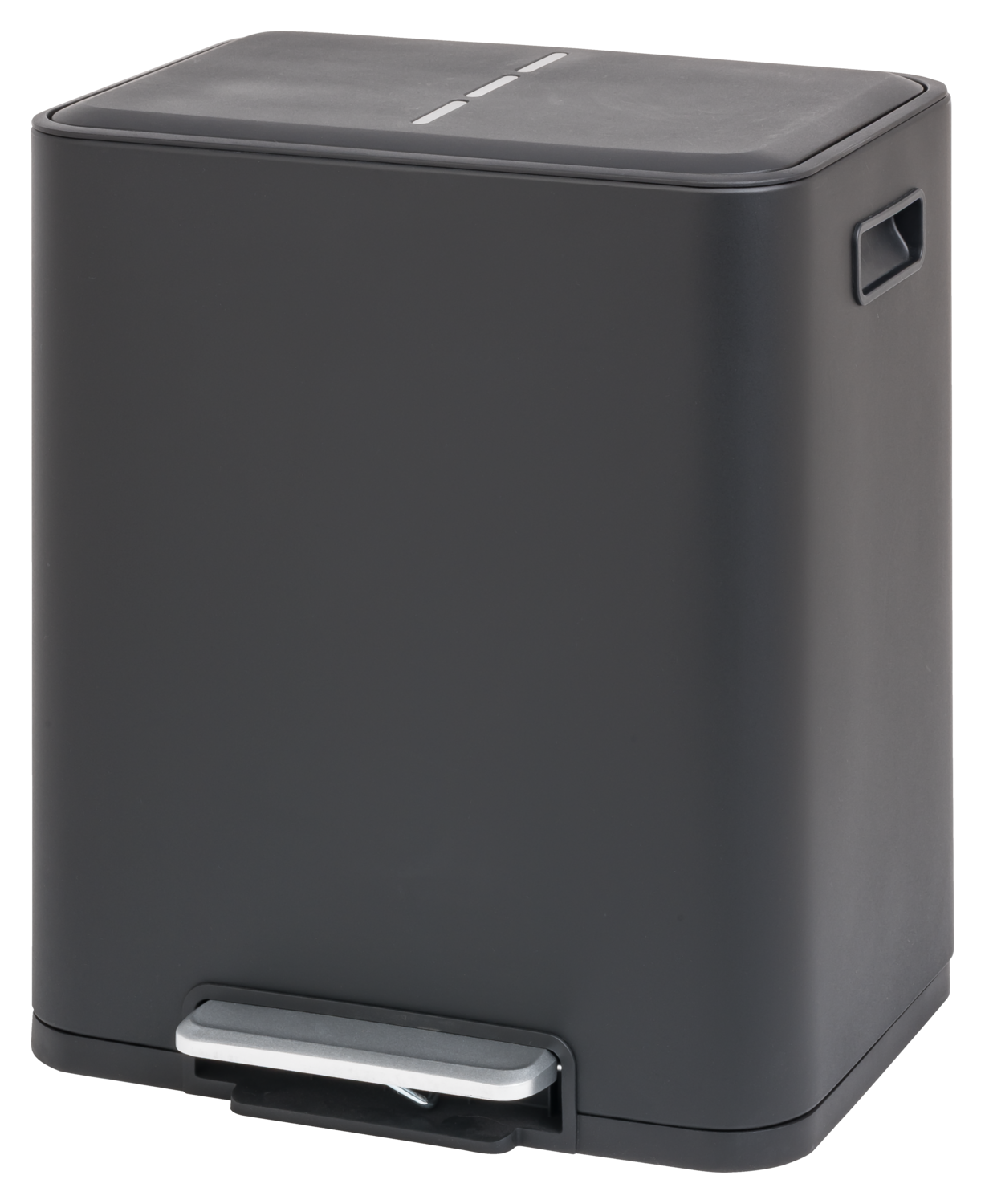 W5 Abfalleimer, Edelstahl mit Mülltrennsystem, 2 x 15 l (Schwarz)