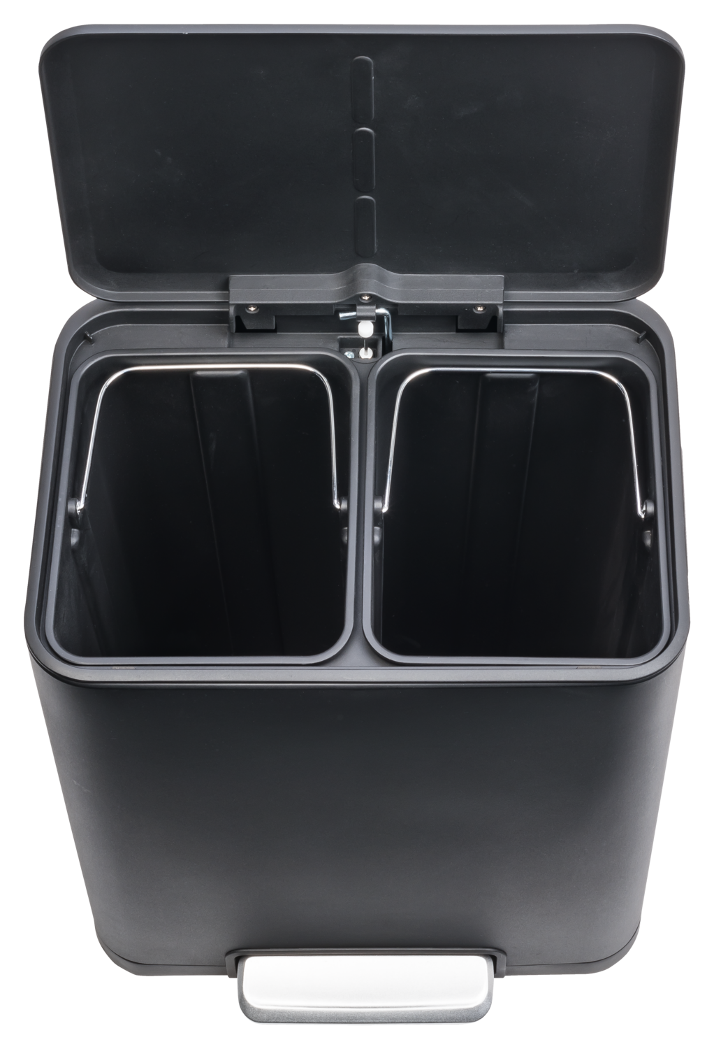 W5 Abfalleimer, Edelstahl mit Mülltrennsystem, 2 x 15 l (Schwarz) Bild 2
