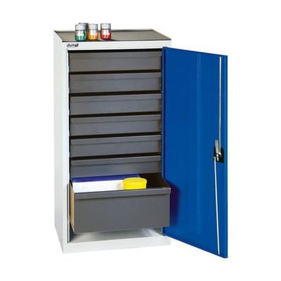 Werkzeug- u. Materialschrank Professional 3000, mit 7 Schubladen, grau/blau, B 500 mm