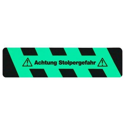 m2-Antirutschbelag™, nachleuchtend SG, "Achtung Stolpergefahr