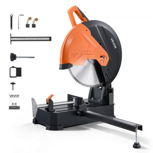 VEVOR Metalltrennsäge Kappsäge 406,4mm Trennscheibe 3kW Motor Gehrungssäge, zum Schneiden von Metall, Einstellbarer Winkel von -45° bis 45°, Trockenschneiden, mit Verstärktem Klingenschutz & Skala