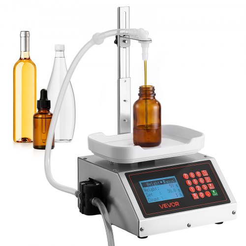 VEVOR Automatische Abfüllmaschine 10-1000g Flaschenfüller für Flüssigkeit, Abfüllanlage für Getränke Öl Shampoo & Lotion, Edelstahlgehäuse, Digitale Waage, Tropfschutzdüse, Speichervoreinstellung