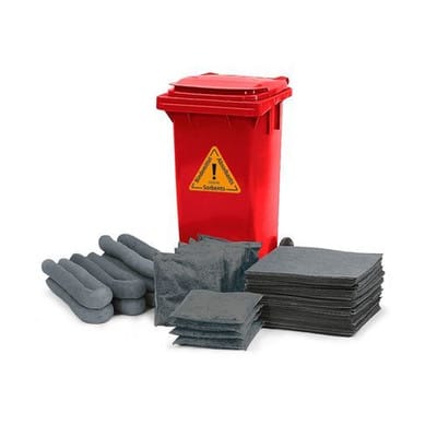 Notfall-Set, Bindemittel im roten Rollcontainer B 12, Ausführung Universal