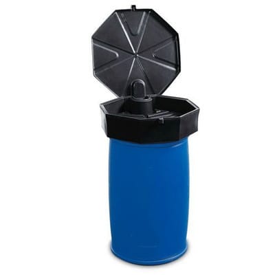 Fasstrichter aus Polyethylen (PE), 22 Liter, mit Sieb und Deckel, leitfähig