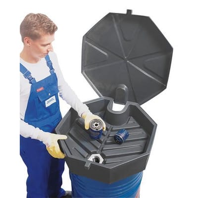 Fasstrichter aus Polyethylen (PE), 22 Liter, mit Adapter und Deckel