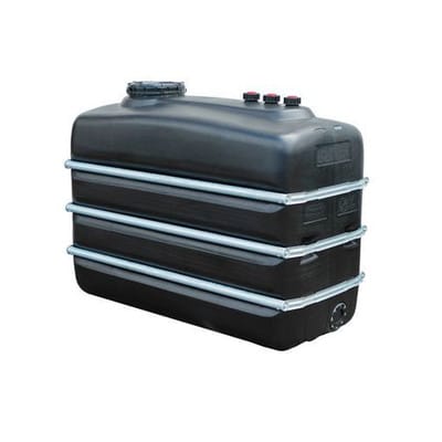 Chemikalientank aus Polyethylen (PE), 3.000 Liter Volumen, schwarz