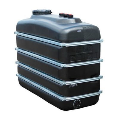 Chemikalientank aus Polyethylen (PE), 4.000 Liter Volumen, schwarz