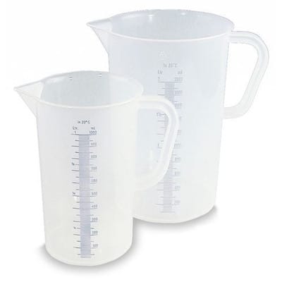 Messbecher aus Polypropylen (PP) mit Gradierung, 0,25 Liter Volumen, 10 Stück
