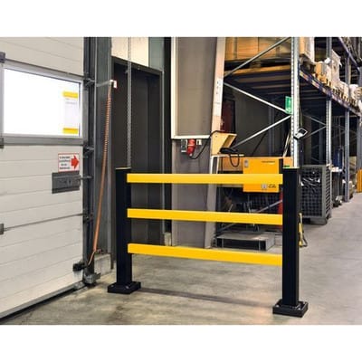 Schutzgeländer Hybrid, mit flexiblem PU-Element, B 1100 mm, H 1040 mm