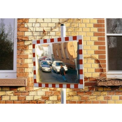 Verkehrsspiegel aus Edelstahl 400 x 600, für aggressive Umweltbedingungen
