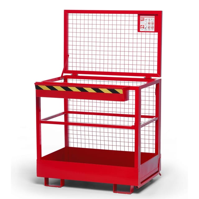 Arbeitsbühne für Gabelstapler, Stahl pulverbeschichtet, LxB 800x1200mm, Traglast 300kg, rot