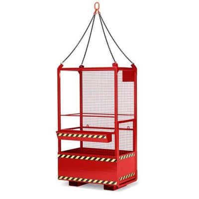 Arbeitsbühne für Gabelstapler, Stahl pulverbeschichtet, kranbare Version für DE und AT, 300kg, rot
