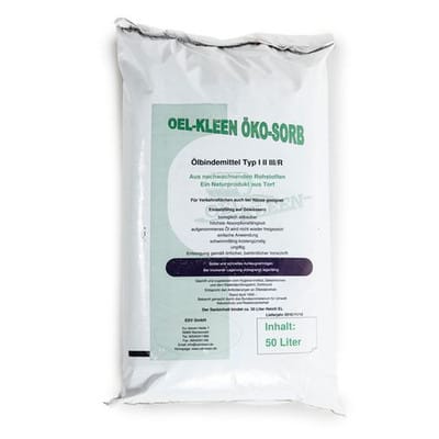 Granulat, Oel-Kleen Öko-Sorb, Ölbinder aus Naturfaser, nicht scheuernd, schwimmfähig, 50 l Sack