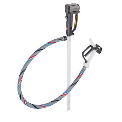 Akku-Pumpe B2 aus PVDF, für aggressive Säuren, 260 W, 700 mm Tauchtiefe, Schlauch 1,5 m, Zapfventil
